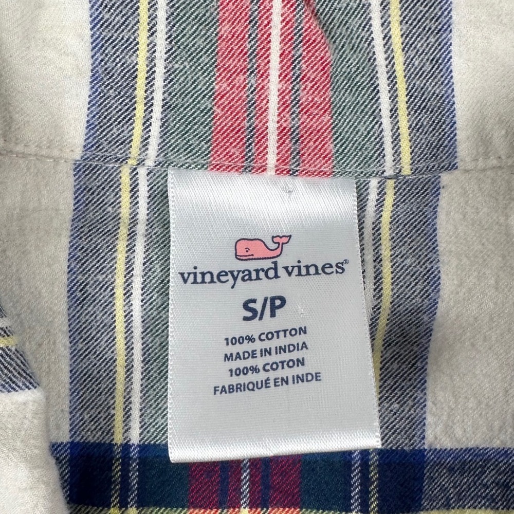Vineyard Vines Jolly Plaid Flannel Womens Small Plaid Nightshirt Red Green White - Picture 5 of 11
